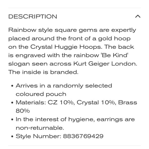 Kurt Geiger London Multi-Color Huggie Earrings - Picture 9 of 9